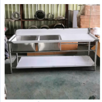 Commercial Stainless Steel Kitchen Sink With Double Bowls For Restaurant