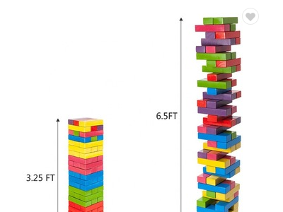 outdoor game giant wooden tumble tower colored building block sets for kid toys