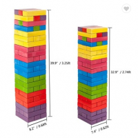 wooden giant colored timber tower tumbling towers for outdoor game