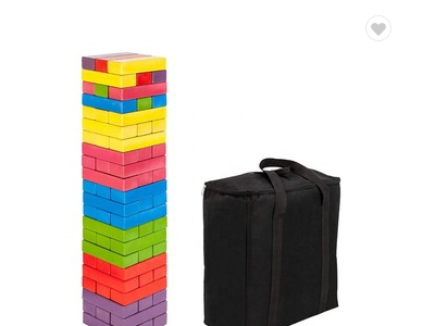 yard games giant wooden color painting block stacking game colored tumbling tower