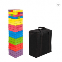 yard games giant wooden color painting block stacking game colored tumbling tower