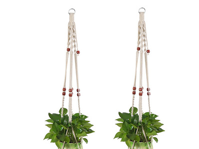 Indoor decoration crochet macram hanger plant with hooks