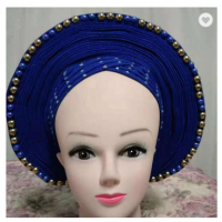 2019 African Nigerian Traditional marriage headtie with stones for women