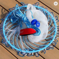 US market hand using mono fishing cast net for bait fishing
