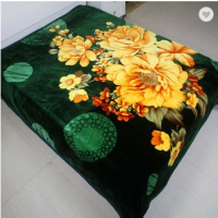 factory wholesale polyester flannel fleece bed blanket floral printing living room king size throw
