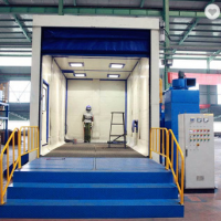 Industry sand blasting booth for large complex workpieces