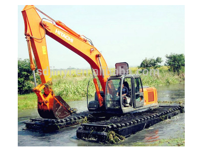 used excavator change to amphibious excavator
