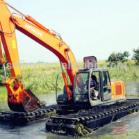 used excavator change to amphibious excavator
