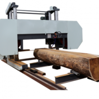 large horizontal wood log cutting sawmill four column bandsaw