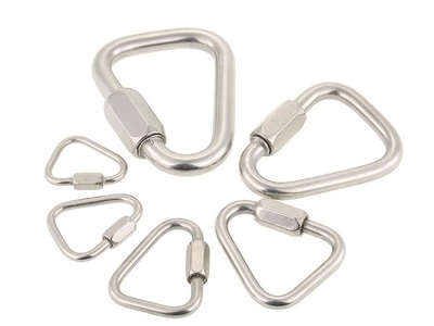 Stainless Steel Triangle Hanging Hook Buckle Carabine Clip Camping Equipment Tool