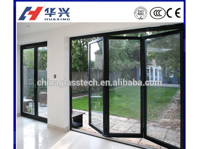 Frameless or frame tempered glass folding door gates