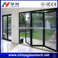 Frameless or frame tempered glass folding door gates