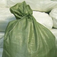 sell recycled green pp woven garbage bags for leaves size 50x90cm