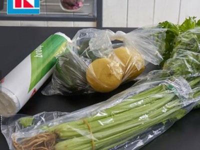 HDPE natural plastic flat food bag on roll with paper core for shopping