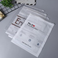 Custom printed transparent frosted Zipper Top Plastic Bag clothing packaging bag