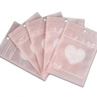 Factory price pink heat seal hair accessories 3 sides sealing packaging bags with zipper