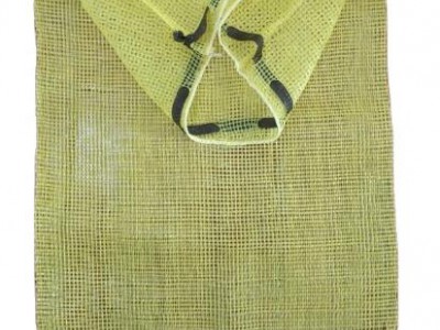 Red color washable tubular drawstring fruit onion pp mesh bag