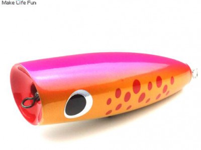 120mm 60g Handmade Topwater Surface Lure Wooden GT Popper