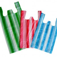 Color-striped shopping plastic bags